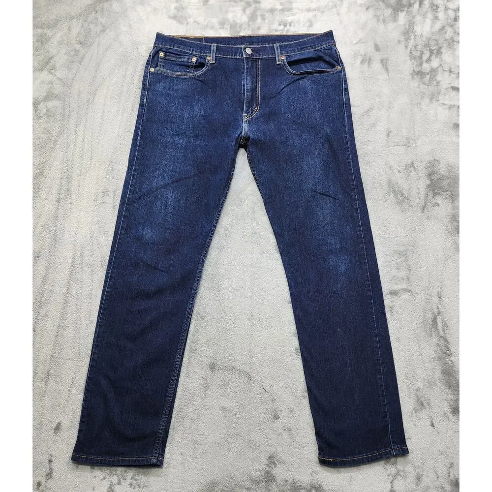 Levi’s Jeans Mens‎ W36 L32 Blue 502 Regular Tapered Fit Stretch Denim Dark Wash
